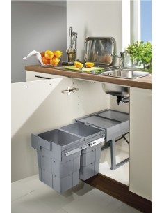 Ninka Easywaste Kitchen Bin 400mm Sink Base Pull Out 32L Hinged Door 50374504 2