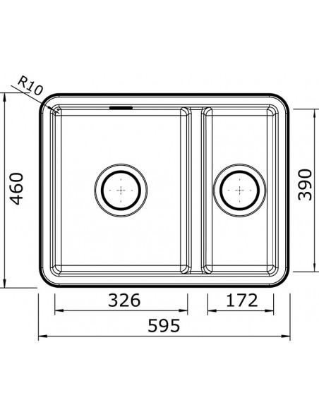 Thomas Denby Metro 1.5 Ceramic Kitchen Sink White MET1020W Inset or Undermount