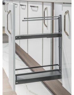 150mm Kessebohmer Towel Rail Kitchen Base Pull-Out Anthracite Style K2SATRBP150A