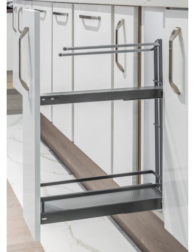 150mm Kessebohmer Towel Rail Kitchen Base Pull-Out Anthracite Style K2SATRBP150A