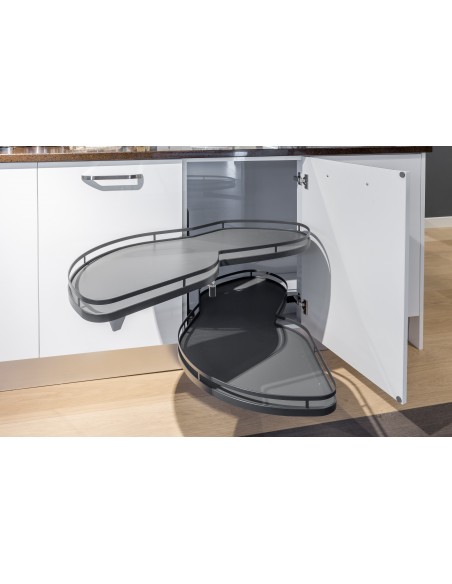 600mm Kessebohmer LeMans Anthracite Kitchen Corner Carousel KSA2LM600A Left hand