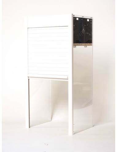 800mm Tambour Door White Satin Shutter Vertical Roller 1450mm High TMBFW80