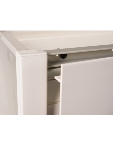 800mm Tambour Door White Satin Shutter Vertical Roller 1450mm High TMBFW80