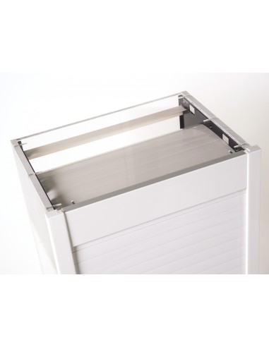 800mm Tambour Door White Satin Shutter Vertical Roller 1450mm High TMBFW80