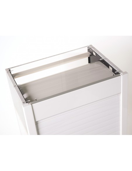 800mm Tambour Door White Satin Shutter Vertical Roller 1450mm High TMBFW80