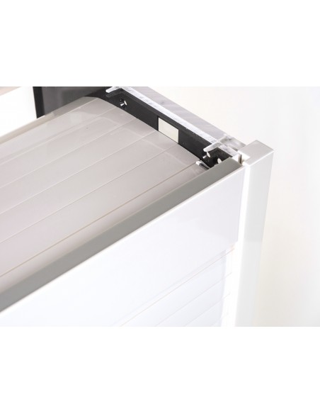 800mm Tambour Door White Satin Shutter Vertical Roller 1450mm High TMBFW80