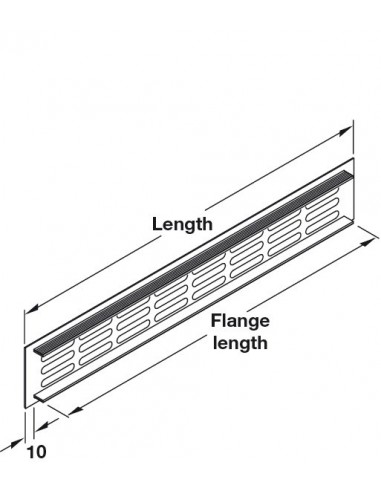 Cabinet 300x100mm Plinth Vent Silver Grill Airflow 107cm2 Aluminium 57520932