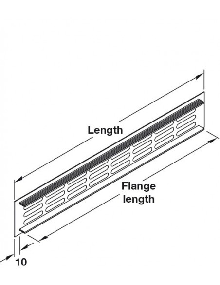 Cabinet 300x100mm Plinth Vent Silver Grill Airflow 107cm2 Aluminium 57520932