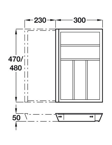 Expanding Cutlery ExTray Oak 400-600mm Wood Drawer Insert 470mm Depth 55698411