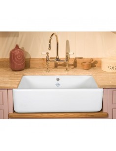 Shaws Butler 800mm SCBU800 Kitchen Sink Ceramic White Large Bowl Apron Front