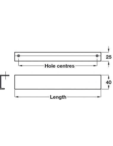 Trim Profile Door Handles Brushed 128 Or 256mm Centres