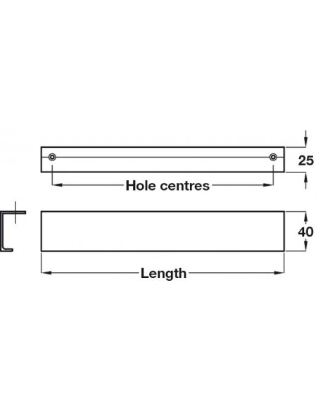 Trim Profile Door Handles Brushed 128 Or 256mm Centres