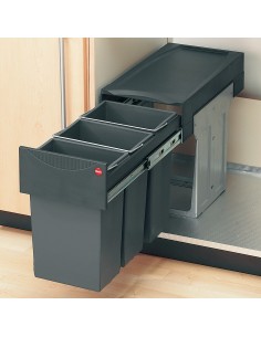 300mm Hailo Tandem Bin Triple Kitchen Waste Pull-Out Hinged Door 30L 50270255
