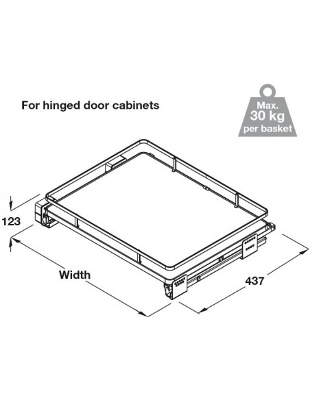 400mm Kitchen Internal Drawer Pull-Out Kitchen Storage White Single 54003703