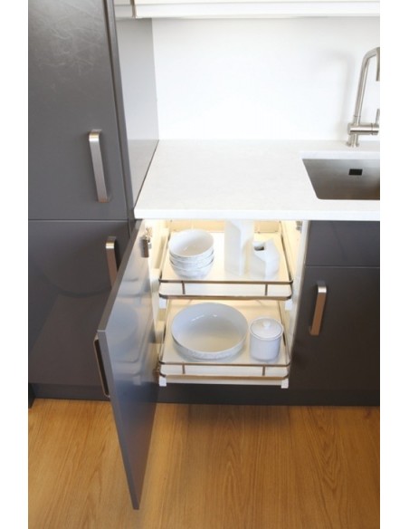 400mm Kitchen Internal Drawer Pull-Out Kitchen Storage White Single 54003703