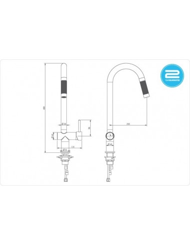 Grande Pull-Out Kitchen Spray Tap Brushed Steel 1810 Single Side Lever GRA/02/BS