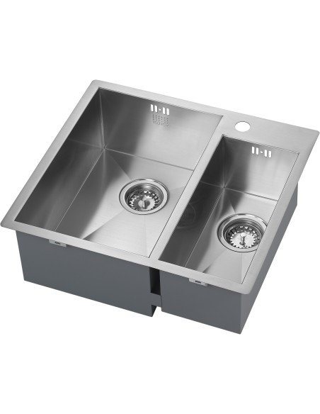 ZENDUO 310/180 I-F 1.5 Bowl Kitchen Sink Inset / Undermount Stainless ZD/3118/IF/S/BBL/006