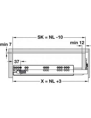 Grass Dynapro Drawer Runners 450mm Depth 40Kg Concealed Soft Close 43319608