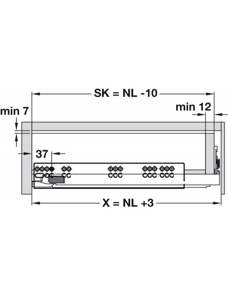Grass Dynapro Drawer Runners 450mm Depth 40Kg Concealed Soft Close 43319608