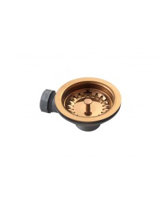 90mm Copper Plug Drain Basket Strainer Waste Kitchen Sink Accessory AC-BSW-COP
