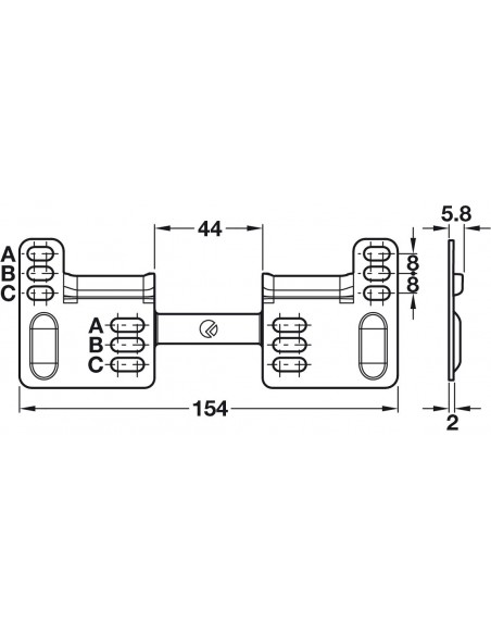Libra Double Wall Plate WP2 For Concealed Cabinet Hanger Two Part 29041991
