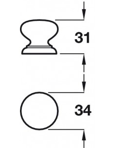 Wooden Door Knob Handle 34mm Diameter Pine 2