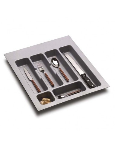 500mm Kitchen Cutlery Insert 397 to 451mm Width Matt Grey