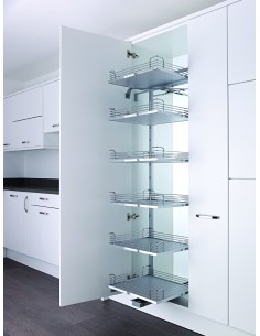600mm Kessebohmer Tandem SOLO Larder Kitchen Tall Silver Arena X6 KTS600SILV 2