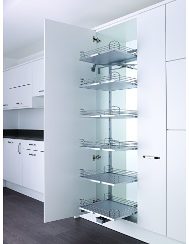 600mm Kessebohmer Tandem SOLO Larder Kitchen Tall Silver Arena X6 KTS600SILV