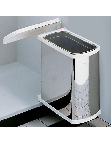 Hailo Uno Waste Bin 18L Side Mount Stainless Steel 450mm Auto Open Lid 50262014