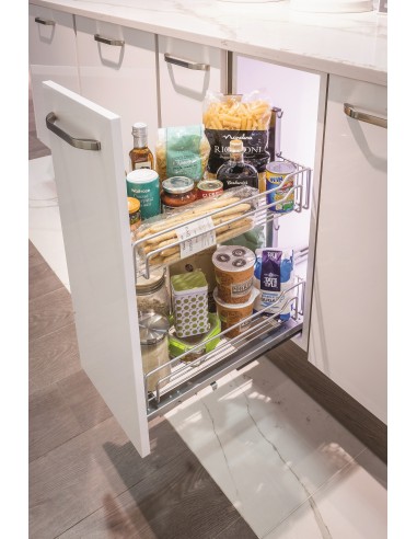 Kessebohmer 300mm Base Pull-Out Classic Silver Dispensa Kitchen Trays KBP300SILV