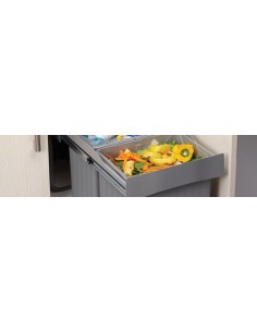 300mm Gollinucci Waste Bin Triple Kitchen Pull-Out 30L Base Mount Grey      223-GY 2
