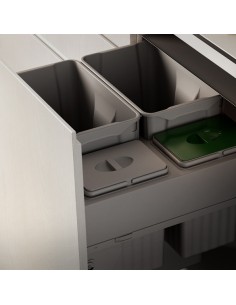 600mm Gollinucci Waste Bin 85L Pull Out Kitchen Rubbish Door Fixed 580-GY 2