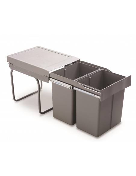 400mm Kitchen Waste Bin Double Container 42L Gollinucci Hinged Doors 296-GY