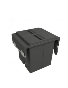 600mm Kitchen Waste Bin 80L Gollinucci Pull-Out Rubbish Grass Runners  580PL/60-GY 2