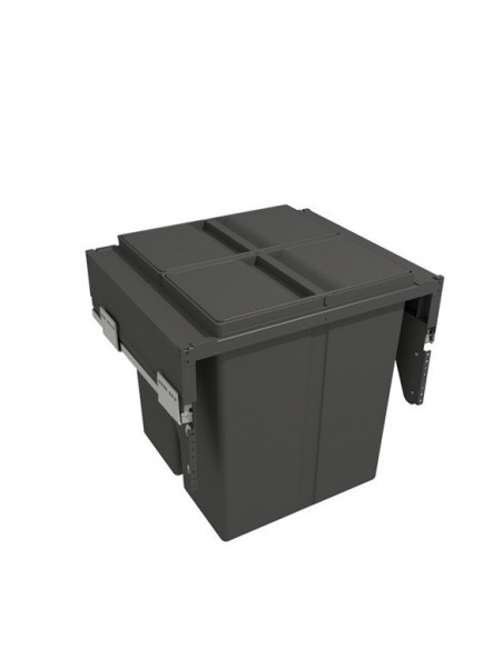 600mm Kitchen Waste Bin 80L Gollinucci Pull-Out Rubbish Grass Runners  580PL/60-GY
