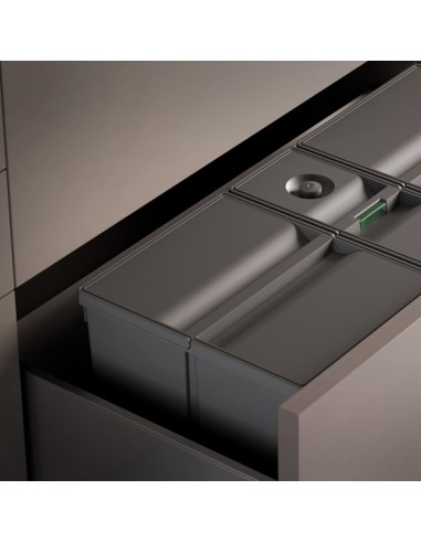 700/800mm Legrabox Kitchen Waste Drawer Bin 38L Gollinucci Triple Tubs 9XL/800-GY
