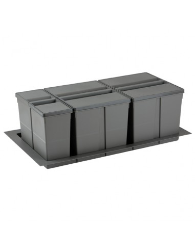 900mm Legrabox Kitchen Waste Drawer Bin Trio Containers Gollinucci 49L 9XL/900-GY
