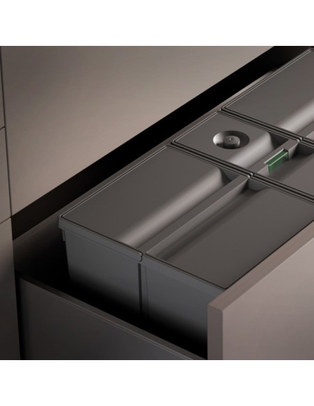 1000mm Legrabox Waste Bin Kitchen Drawer 58L Gollinucci Quad Tubs 9XL/1000-GY