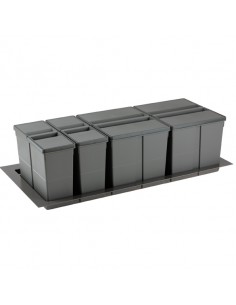 1000mm Legrabox Waste Bin Kitchen Drawer 58L Gollinucci Quad Tubs 9XL/1000-GY