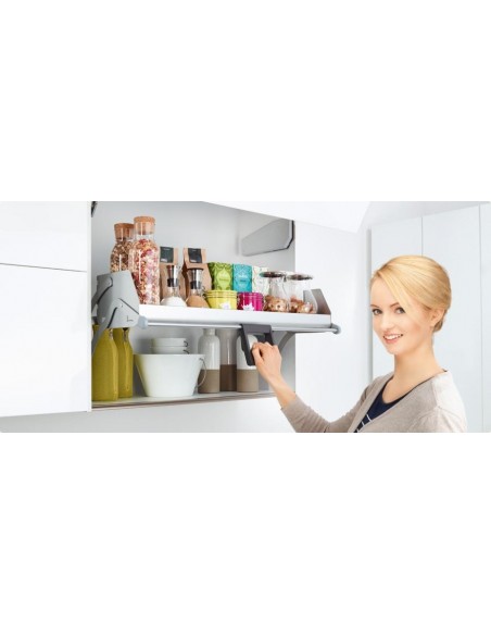 900mm Kessebohmer iMove Kitchen Wall Pull Down Shelf Single Grey KIMOVE900SG