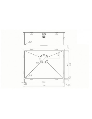 Zenuno15 550U Kitchen Sink & Waste 1.2mm Stainless Steel 1810 Company ZU/55/U15/S/081