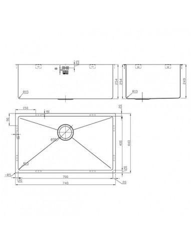 ZENUNO15 700U DEEP Kitchen Sink 1.0 The 1810 Company ZU/70/U15/D/S/077