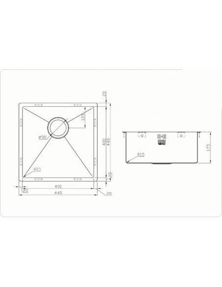Zenuno15 400U Copper Kitchen Sink 1.0 Bowl PVD + Waste & Plumbing Kit ZU/40/U15/COP/600