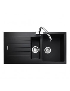 Rangemaster Andesite 1.5 Kitchen Sink Black Granite Ash Reversible 56558541 2