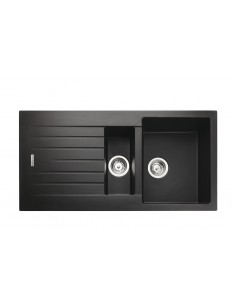 Rangemaster Andesite 1.5 Kitchen Sink Black Granite Ash Reversible 56558541