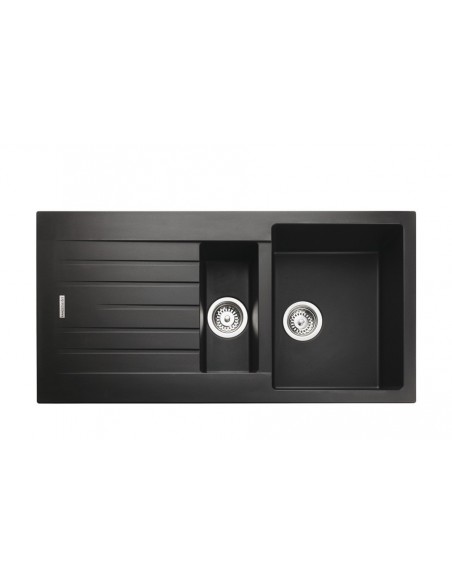 Rangemaster Andesite 1.5 Kitchen Sink Black Granite Ash Reversible 56558541