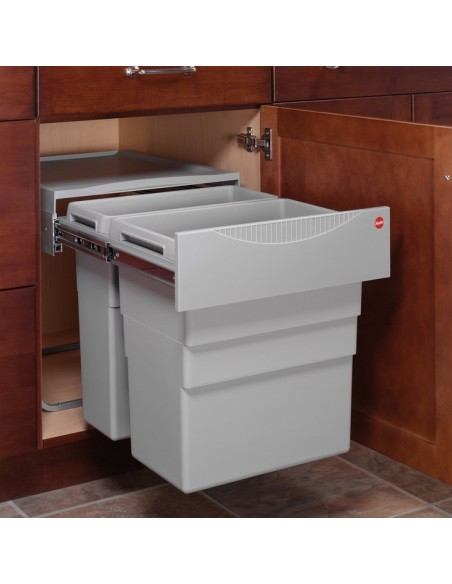 500mm Easy Cargo Waste Bin Hailo 49L Hinged Door Double Containers 50270522 Hailo 3668501