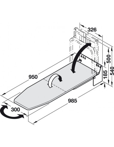 Ironing Board Wall Mount Ironfix Rotates 180 Degrees Aluminium 56866723