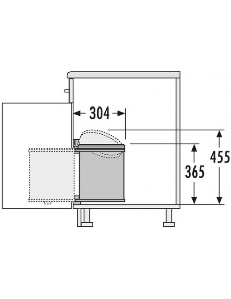 Hailo Mono Waste Bin Kitchen 400mm Auto Lid Open 15L Stainless